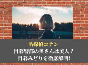 目暮警部の奥さんは美人 目暮みどりを徹底解明