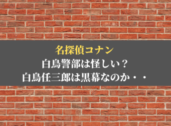 白鳥警部は怪しい？白鳥任三郎は黒幕なのか・・